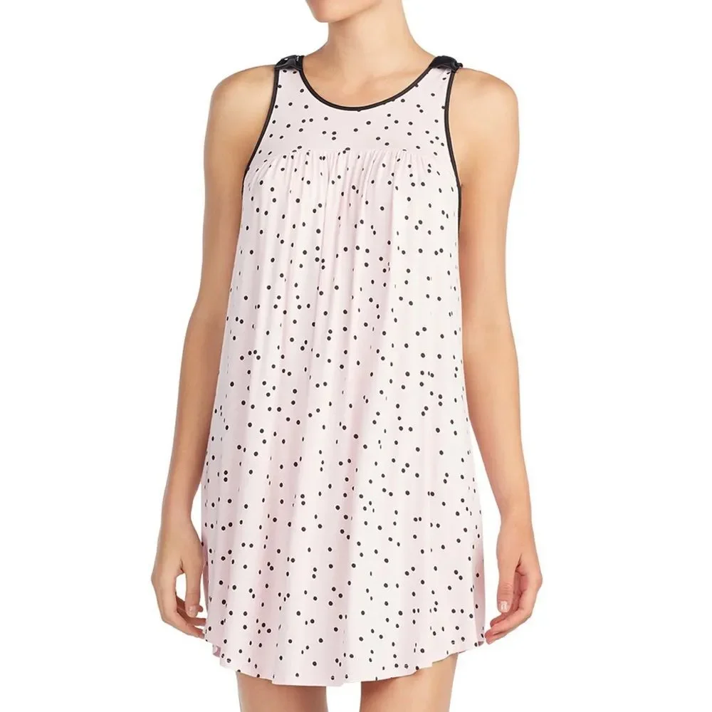 NWT Kate Spade New York Dot-Print Jersey Knit Chemise Pink/ Black Size 1X